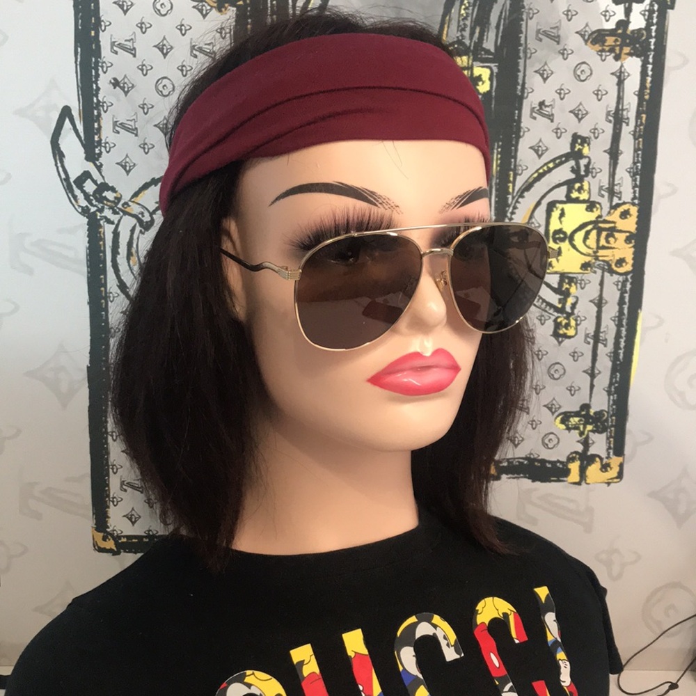 New Authentic Gucci GG0969S 002 Shiny Gold Aviator Sunglasses Brown Lenses